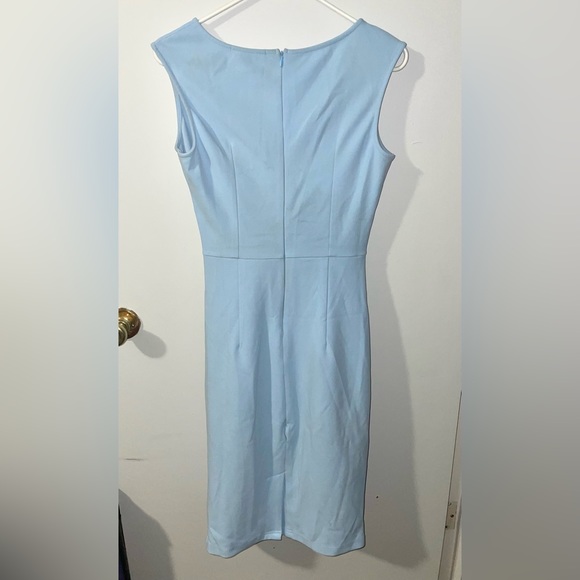 Baby Blue Zip Back Dress with Split Hem - Picture 3 of 4